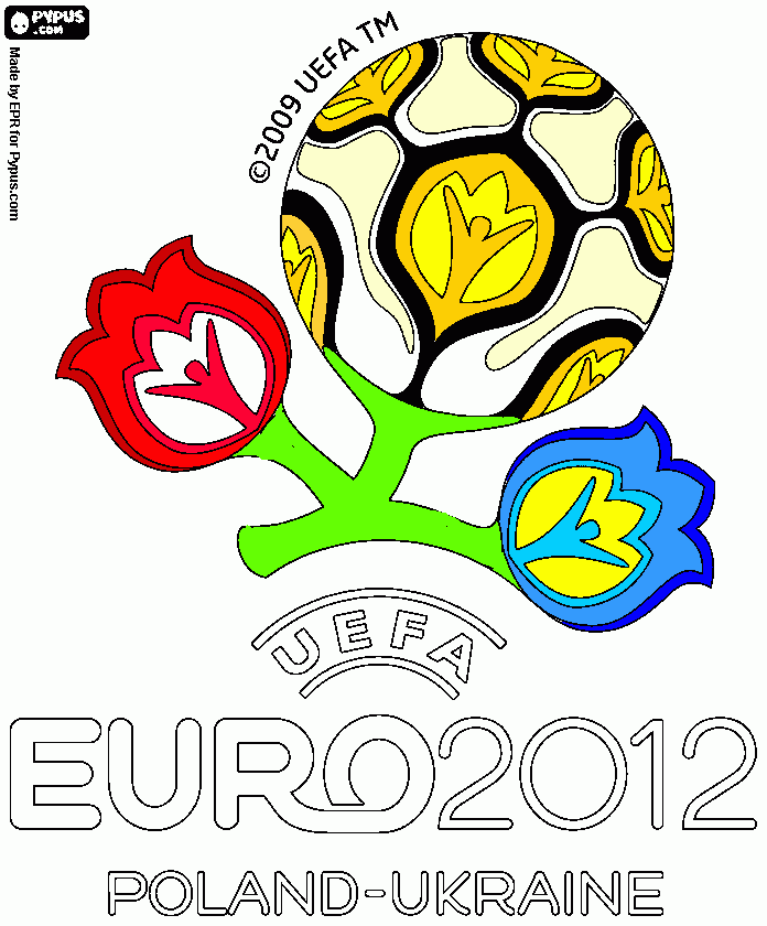 kolorowanka logo uefa euro 2012